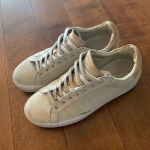 AllSaints ivory suede sneakers